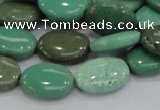 CAB30 15.5 inches 12*16mm oval green grass agate gemstone beads