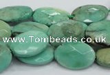CAB39 15.5 inches 13*18mm faceted oval green grass agate beads