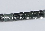CAB394 15.5 inches 8*10mm bamboo shape moss agate gemstone beads