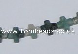 CAB415 15.5 inches 10*10mm cross moss agate gemstone beads