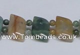 CAB468 15.5 inches horse eye & round double-drilled indian agate beads