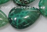 CAB56 15.5 inches 30*40mm flat teardrop peafowl agate gemstone beads