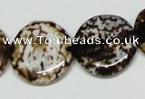 CAB629 15.5 inches 22mm flat round leopard skin agate beads wholesale