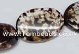 CAB634 15.5 inches 20*30mm twisted oval leopard skin agate beads