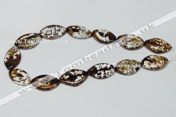 CAB636 15.5 inches 20*30mm marquise leopard skin agate beads