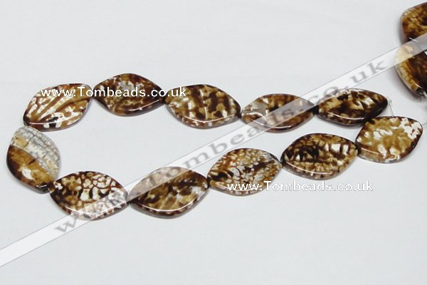 CAB637 15.5 inches 25*35mm marquise leopard skin agate beads
