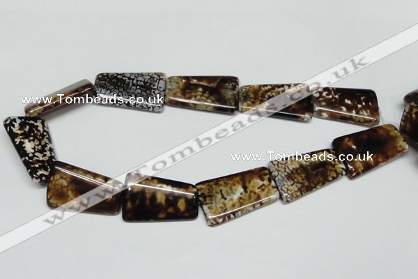 CAB643 15.5 inches 20*35mm trapezoid leopard skin agate beads