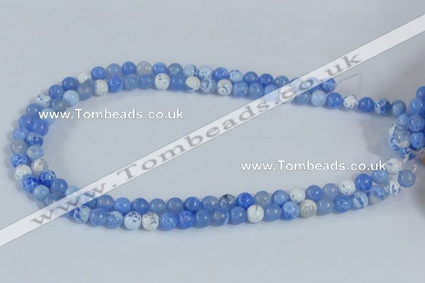 CAB665 15.5 inches 6mm round fire crackle agate beads wholesale