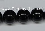 CAB728 15.5 inches 16mm round black agate gemstone beads wholesale