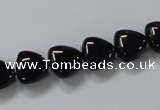 CAB775 15.5 inches 10*10mm triangle black agate gemstone beads
