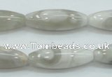 CAB907 15.5 inches 10*30mm rice natural crazy agate beads wholesale
