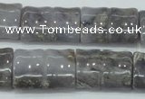 CAB930 15.5 inches 18*25mm flat bamboo natural purple agate beads