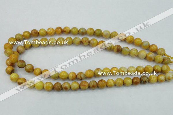 CAB935 15.5 inches 10mm round yellow crazy lace agate beads wholesale