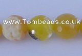 CAB967 15.5 inches 8mm faceted round fire crackle agate beads