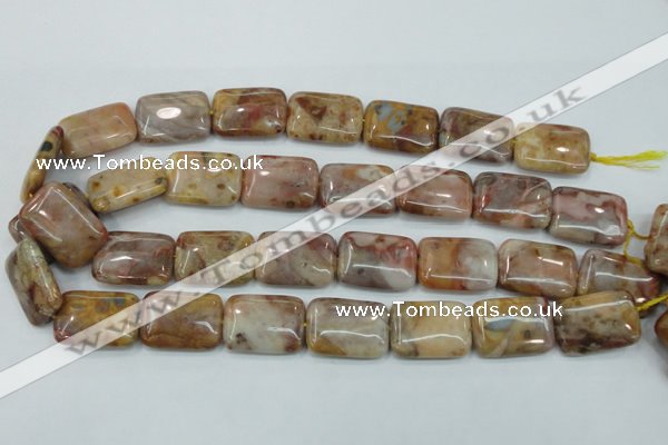 CAB979 15.5 inches 18*25mm rectangle Morocco agate beads wholesale