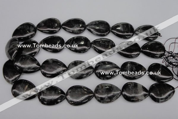 CAE70 15.5 inches 22*30mm flat teardrop astrophyllite beads wholesale