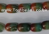 CAG1014 15.5 inches 12*14mm drum rainbow agate beads wholesale