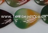 CAG1030 15.5 inches 22*30mm flat teardrop rainbow agate beads
