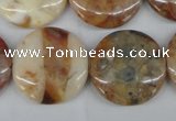 CAG1091 15.5 inches 25mm flat round Morocco agate beads wholesale