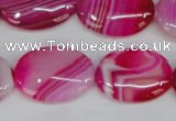 CAG1176 15.5 inches 18*25mm oval line agate gemstone beads