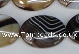 CAG1317 15.5 inches 22*30mm oval line agate gemstone beads