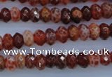 CAG1491 15.5 inches 5*8mm faceted rondelle natural fire agate beads
