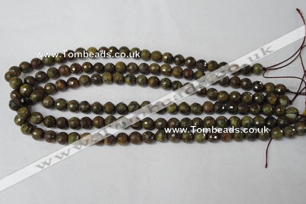CAG1506 15.5 inches 8mm faceted round fire crackle agate beads