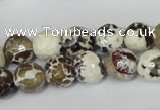 CAG1522 15.5 inches 10mm faceted round fire crackle agate beads