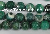CAG1527 15.5 inches 10mm faceted round fire crackle agate beads
