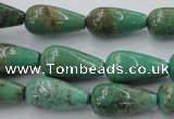 CAG1601 15.5 inches 10*20mm teardrop green grass agate gemstone beads