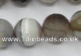 CAG1817 15.5 inches 18mm faceted round Chinese botswana agate beads
