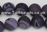 CAG1853 15.5 inches 16mm round matte druzy agate beads whholesale