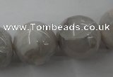 CAG1902 15.5 inches 20mm round grey agate beads wholesale