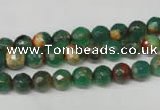CAG2221 15.5 inches 6mm faceted round fire crackle agate beads