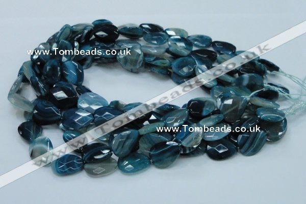 CAG223 15.5 inches 15*20mm faceted briolette blue agate beads