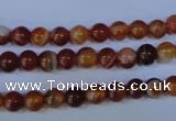 CAG2321 15.5 inches 6mm round red line agate beads wholesale