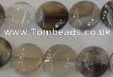 CAG2436 15.5 inches 14mm flat round Chinese botswana agate beads