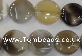 CAG2437 15.5 inches 16mm flat round Chinese botswana agate beads