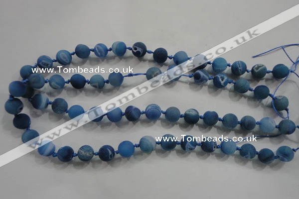 CAG2801 15.5 inches 10mm round matte druzy agate beads whholesale