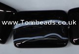 CAG3027 15.5 inches 25*35mm rectangle black line agate beads