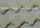 CAG3426 15.5 inches 16*16mm flower white agate gemstone beads