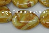 CAG3630 15.5 inches 22*30mm flat teardrop yellow crazy lace agate beads