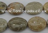 CAG3903 15.5 inches 15*20mm oval chrysanthemum agate beads