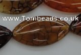 CAG4090 15.5 inches 20*40mm marquise dragon veins agate beads