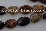 CAG4104 15.5 inches 10*14mm twisted oval dragon veins agate beads