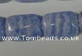 CAG4390 15.5 inches 18*25mm rectangle dyed blue lace agate beads