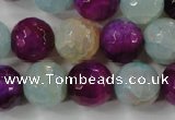 CAG4563 15.5 inches 14mm faceted round fire crackle agate beads