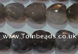 CAG5268 15.5 inches 16*16mm faceted heart Brazilian grey agate beads