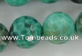 CAG5317 15.5 inches 20mm faceted round peafowl agate gemstone beads