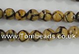 CAG5343 15.5 inches 8mm faceted round tibetan agate beads wholesale